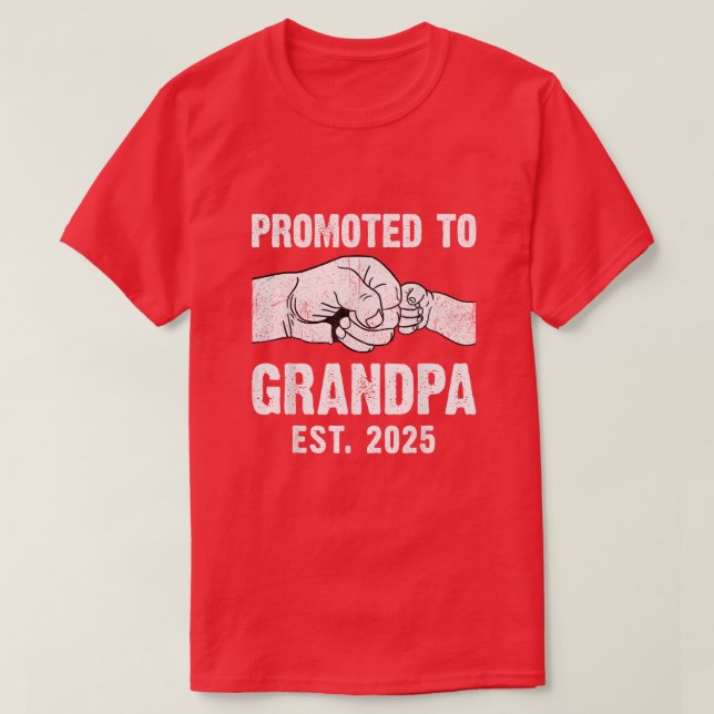 T-shirt Promu À Grand-Père 2025 Faire-part de grossesse (Design devant)
