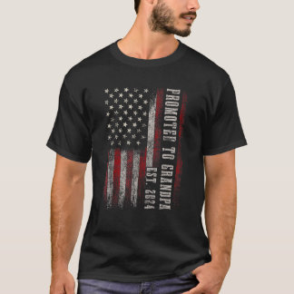 T-shirt Promu À Grand-Père Est 2024 Drapeau Attendez-Vous