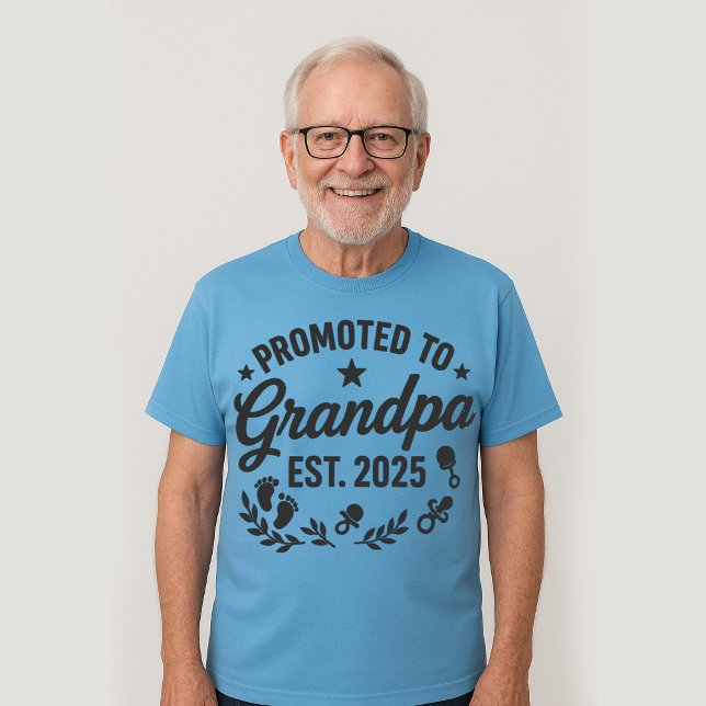 T-shirt Promu à Grand-père EST. 2025 (Créateur téléchargé)
