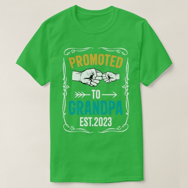 T-shirt Promu À Grandpa Est 2023 Nouveaux Pères Grand-Père (Design devant)