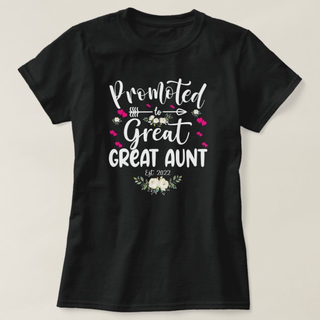 T-shirt Promu à la Grande tante avec coeur Floral Mère (Design devant)