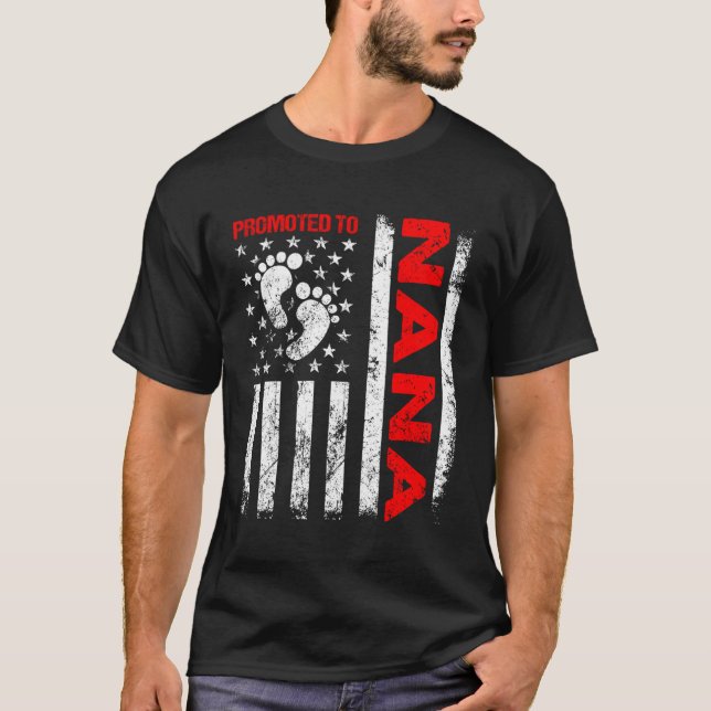 T-shirt Promu À Nana Usa Drapeau Flag La Première Fête Des (Devant)