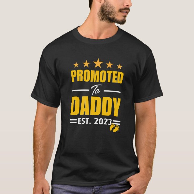 T-shirt Promu À Papa 2023 Pour Nouveau Papa Première Fois  (Devant)