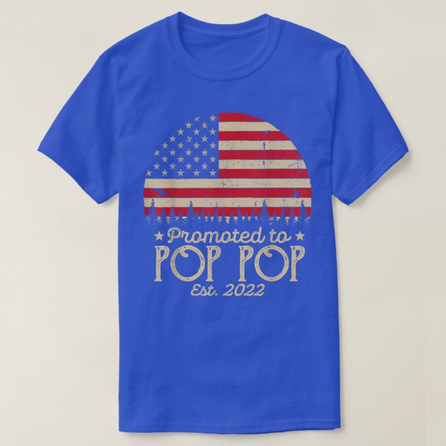 T-shirt Promu à Pop Pop Est 2022 Hommes USA Drapeau First  (Design devant)