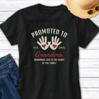 T-shirt Promu au statut de grand-mère Empreintes de main C