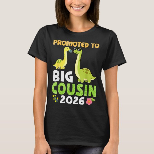 T-shirt Promu Grand Cousin 2026 Famille de Dinosaure Migno (Devant)