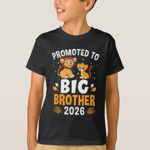 T-shirt Promu Grand Frère 2026 Animaux Lion Garçons Enfant