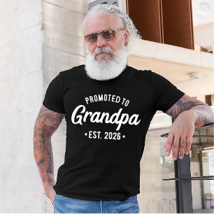 T-shirt Promu Grand-père 2026 Nouveau Grand-père Est 2026