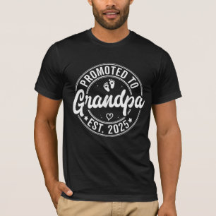 T-shirt Promu grand-père Établ 2025 Nouveaux grands-parent