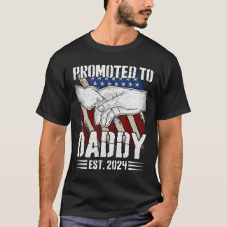 T-shirt Promu Papa 2024 Pour Nouveau Papa Patriote