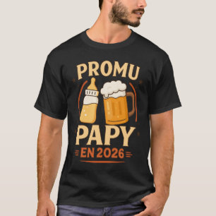 T-shirt Promu Papy 2026 Idée Annonce Futur Grand-Père