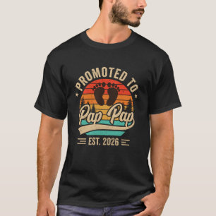 T-shirt Promu Papy Papy Est 2026 Grands-parents Bébé Annon