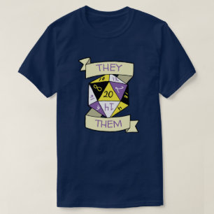 T-shirt Prononononouns personnalisables Dés non binaires D