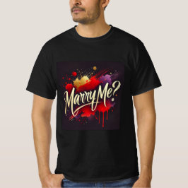 T-shirt Proposition d'amour artistique Marry Me Mens Tshir