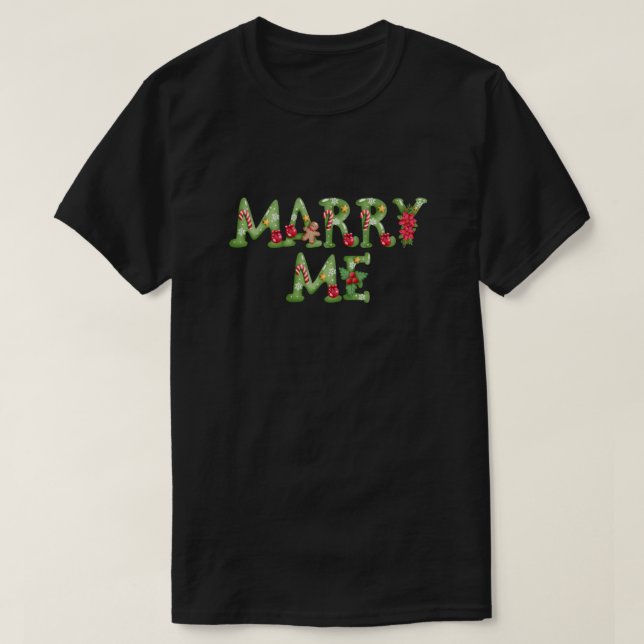 T-shirt Proposition de Noël Épouse-moi (Design devant)