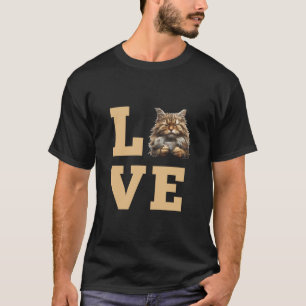 T-shirt Propriétaire de chat Maine Coon AMOUR Maman de cha