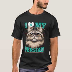 T-shirt Propriétaire de chat persan J'AIME MES AMOUREUX DE