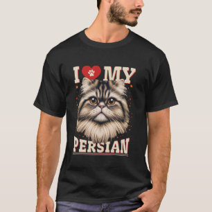 T-shirt Propriétaire de chat persan J'AIME MES AMOUREUX DE
