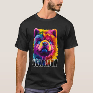 T-shirt Propriétaire de chien coloré Chow Chow visage aman