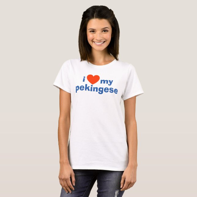 T-shirt Propriétaire de chien de Pékin. J'Aime Mon Pekinge (Devant entier)
