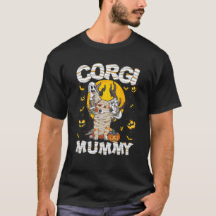T-shirt Propriétaire de chien Halloween Mummy Maman Welsh