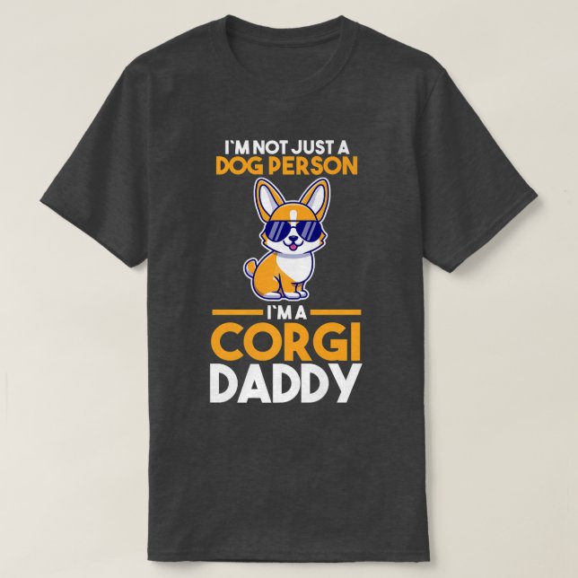T-shirt Propriétaire de chiens de mens Corgi Daddy  (Design devant)