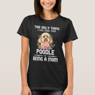 T-shirt Propriétaire de chiot caniche floral Maman Mère Pa