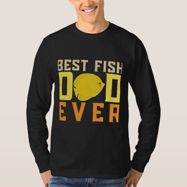 T-shirt Propriétaire de l'aquarium Meilleur papa de poisso (Devant)