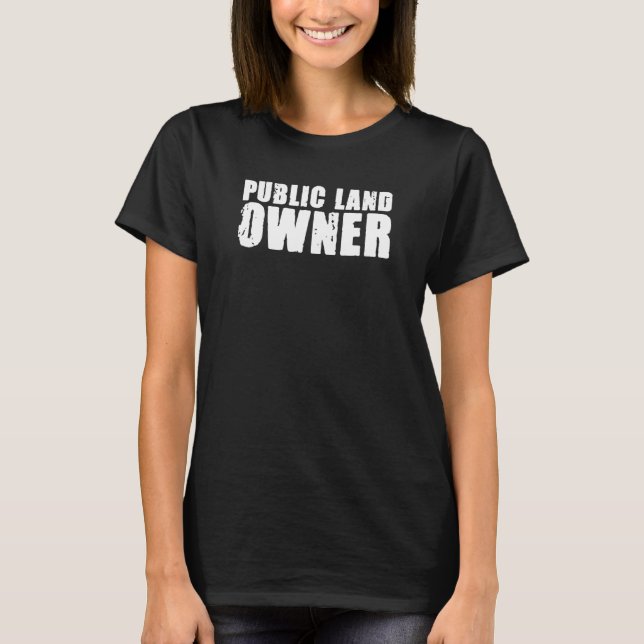 T-shirt Propriétaire de terrains publics Camping extérieur (Devant)