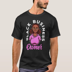 T-shirt Propriétaire d'entreprise noire Femme Entrepreneur