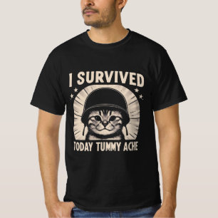 T-shirt Propriétaire du chat Humour Chemise Tummy Ache Sur