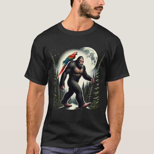 T-shirt Propriétaire du perroquet Macaw Sasquatch Scarlet  (Devant)