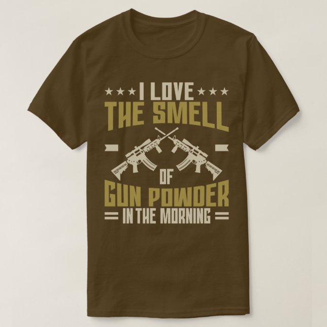 T-shirt Propriétaire D'Un Arme À Feu J'Aime L'Odeur De Pou (Design devant)