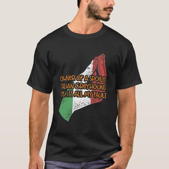 T-shirt Propriétaire D'Un Grison Italien Grisé Drôle Chien (Devant)