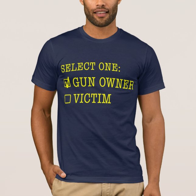T-shirt Propriétaire ou victime d'arme à feu (Devant)