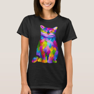 T-shirt Propriétaires de chats mignons et colorés Graphiqu