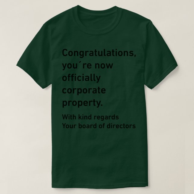T-shirt propriété d'entreprise (Design devant)