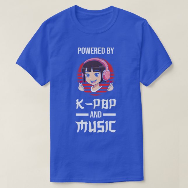T-shirt Propulsé par k-pop et merque de musique k-pop (Design devant)
