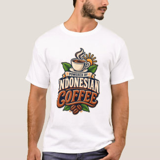 T-shirt Propulsé par l'illustration vintage du café indoné