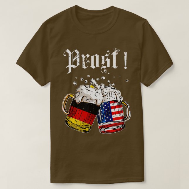 T-shirt Prost Bière Allemande Drapeau Américain Oktoberfes (Design devant)
