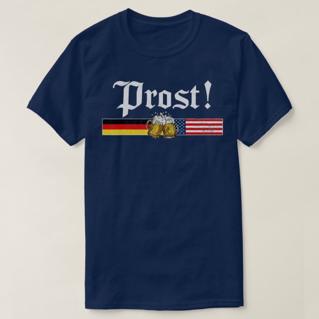 T-shirt Prost Bière Allemande Drapeau Américain T Oktoberf (Design devant)