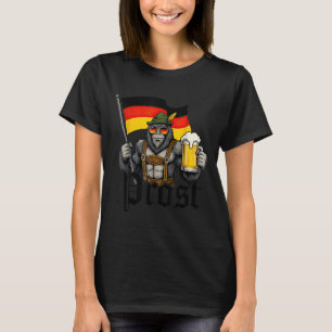 T-shirt Prost Bigfoot Buvant de la Bière Lederhosen Allema