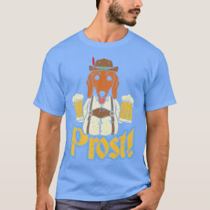 T-shirt Prost Oktoberfest allemand Dachshund Chien Boire B
