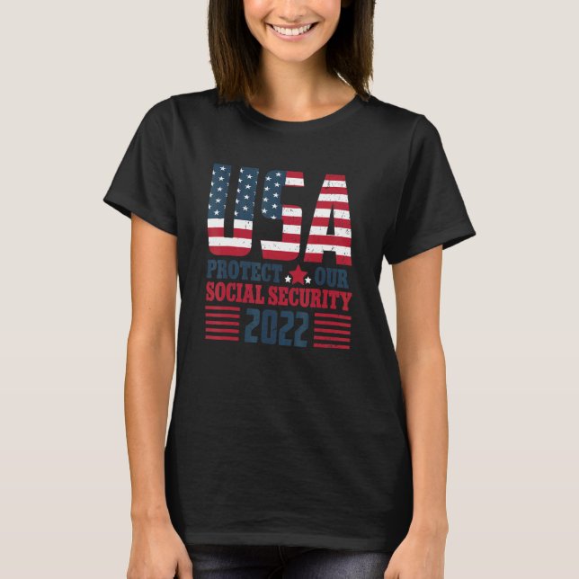 T-shirt Protect Our Social Security USA Flag (Devant)