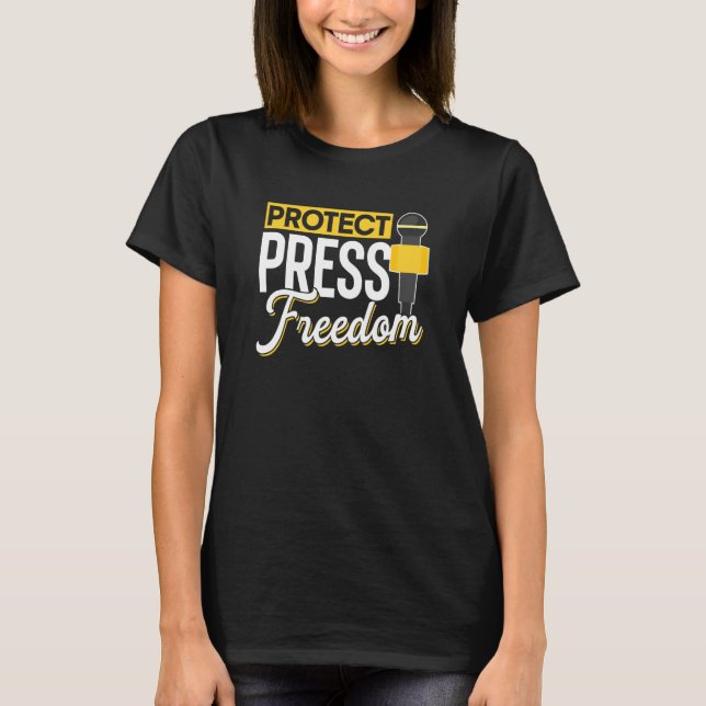 T-shirt Protect Press Freedom Rights Journalism Journalist (Devant)