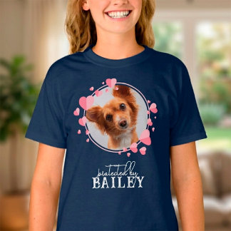 T-shirt Protégé par Chien Photo Personnalisée