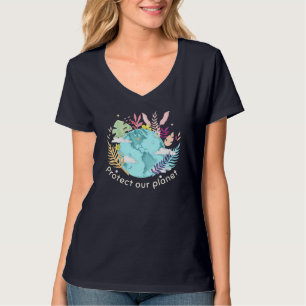 T-shirt Protégeons notre planète - Jour de la Terre (Textu