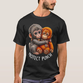 T-shirt Protéger bébé singe Punch Monkey Singe mignon