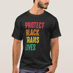 T-shirt Protéger Black Trans Vit Lgbtq Human Rights Pride