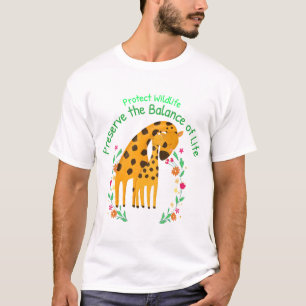 T-shirt protéger la faune préserver l'équilibre de la vie